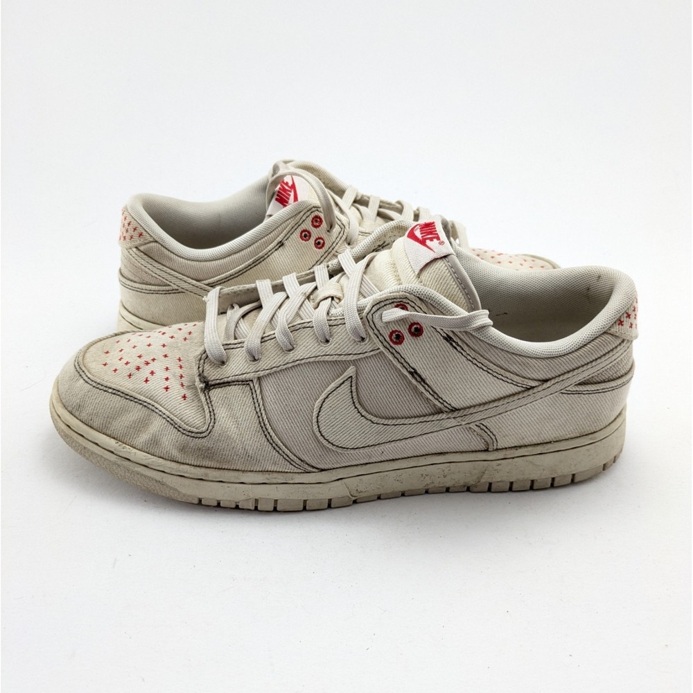 Mens Nike Dunk Sashiko Denim Light Orewood Brown White Shoes DV0834-100 Size 12